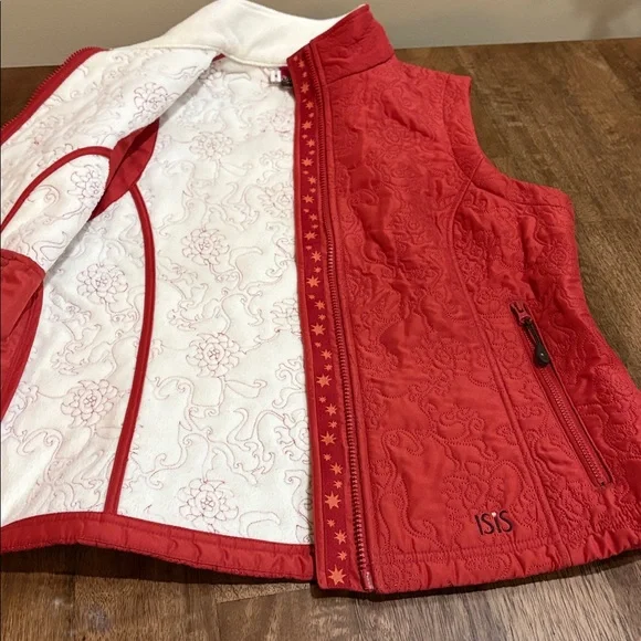 ISIS Quilted Vest Size 8. Orange/ Red color. - Picture 5 of 8